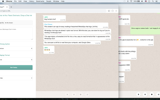 Chat Viewer for WhatsApp™ from Chrome web store to be run with OffiDocs Chromium online Chat Viewer for WhatsApp™ from Chrome web store to be run with OffiDocs Chromium online
