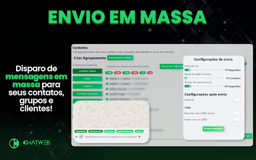 Chatweb CRM : Transforme seu whatsapp em um sistema de vendas from Chrome web store to be run with OffiDocs Chromium online Chatweb CRM : Transforme seu whatsapp em um sistema de vendas from Chrome web store to be run with OffiDocs Chromium online