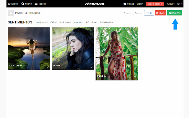 Chevereto download button from Chrome web store to be run with OffiDocs Chromium online Chevereto download button from Chrome web store to be run with OffiDocs Chromium online