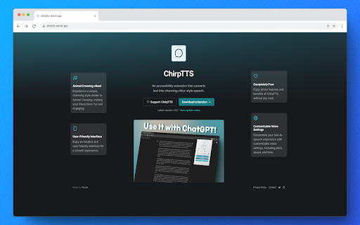 ChirpTTS from Chrome web store to be run with OffiDocs Chromium online ChirpTTS from Chrome web store to be run with OffiDocs Chromium online