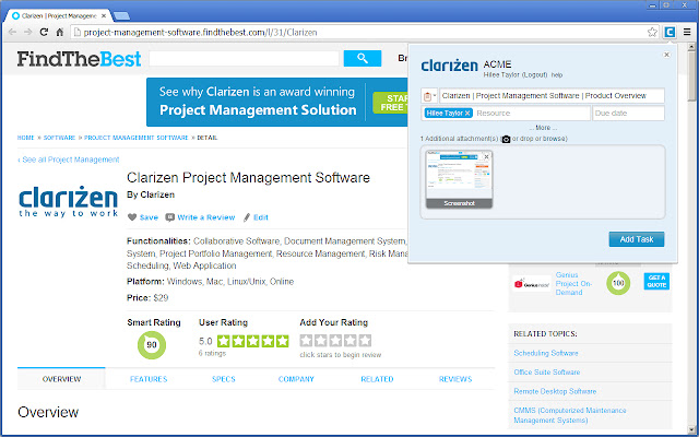 Clarizen Google Chrome™ Extension from Chrome web store to be run with OffiDocs Chromium online Clarizen Google Chrome™ Extension from Chrome web store to be run with OffiDocs Chromium online