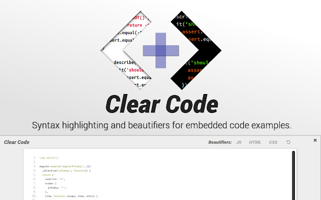 Clear Code from Chrome web store to be run with OffiDocs Chromium online Clear Code from Chrome web store to be run with OffiDocs Chromium online