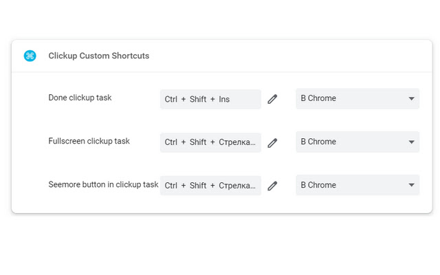 Clickup Custom Shortcuts from Chrome web store to be run with OffiDocs Chromium online Clickup Custom Shortcuts from Chrome web store to be run with OffiDocs Chromium online