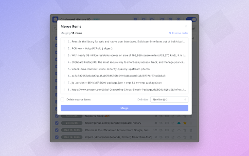 Clipboard History IO: Secure, fast, and elegant clipboard manager from Chrome web store to be run with OffiDocs Chromium online Clipboard History IO: Secure, fast, and elegant clipboard manager from Chrome web store to be run with OffiDocs Chromium online