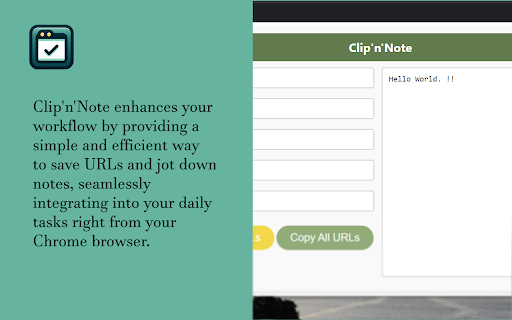 ClipnNote from Chrome web store to be run with OffiDocs Chromium online ClipnNote from Chrome web store to be run with OffiDocs Chromium online