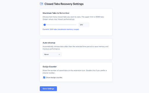 Closed Tabs Recovery from Chrome web store to be run with OffiDocs Chromium online Closed Tabs Recovery from Chrome web store to be run with OffiDocs Chromium online