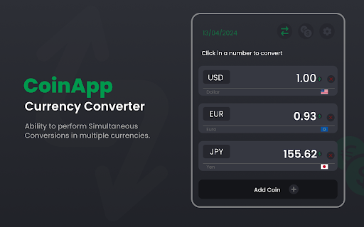CoinApp Currency Converter from Chrome web store to be run with OffiDocs Chromium online CoinApp Currency Converter from Chrome web store to be run with OffiDocs Chromium online