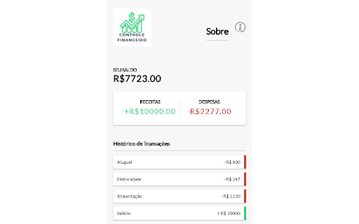 Controle Financeiro from Chrome web store to be run with OffiDocs Chromium online Controle Financeiro from Chrome web store to be run with OffiDocs Chromium online
