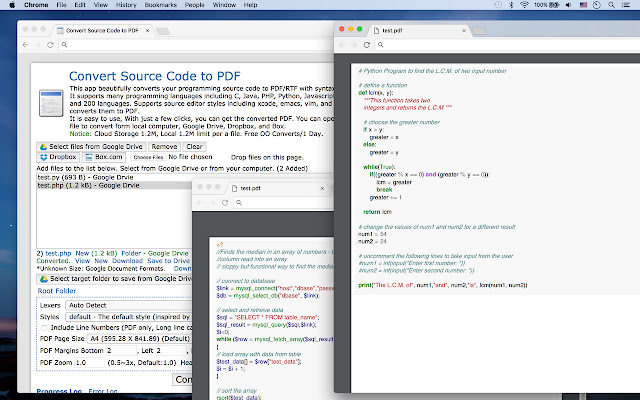 Convert Source Code to PDF from Chrome web store to be run with OffiDocs Chromium online Convert Source Code to PDF from Chrome web store to be run with OffiDocs Chromium online