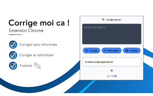 Corrige moi ca ! from Chrome web store to be run with OffiDocs Chromium online Corrige moi ca ! from Chrome web store to be run with OffiDocs Chromium online