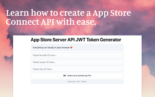 Create App Store Connect API Key Guides from Chrome web store to be run with OffiDocs Chromium online Create App Store Connect API Key Guides from Chrome web store to be run with OffiDocs Chromium online