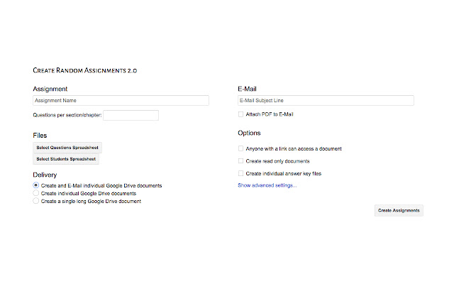 Create Random Assignments (Education) from Chrome web store to be run with OffiDocs Chromium online Create Random Assignments (Education) from Chrome web store to be run with OffiDocs Chromium online