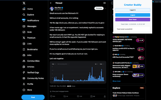 CreatorBuddy Tweet Extractor from Chrome web store to be run with OffiDocs Chromium online CreatorBuddy Tweet Extractor from Chrome web store to be run with OffiDocs Chromium online