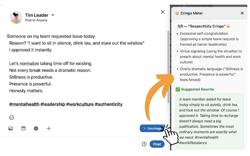 CringedIn from Chrome web store to be run with OffiDocs Chromium online CringedIn from Chrome web store to be run with OffiDocs Chromium online