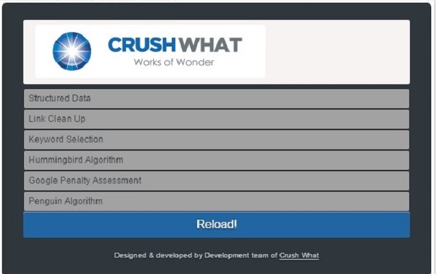 Crush What Extension from Chrome web store to be run with OffiDocs Chromium online Crush What Extension from Chrome web store to be run with OffiDocs Chromium online