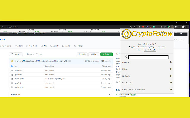 Crypto follow from Chrome web store to be run with OffiDocs Chromium online Crypto follow from Chrome web store to be run with OffiDocs Chromium online