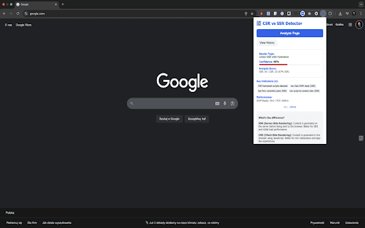 CSR vs SSR Detector from Chrome web store to be run with OffiDocs Chromium online CSR vs SSR Detector from Chrome web store to be run with OffiDocs Chromium online