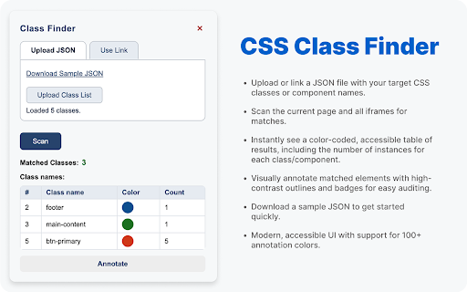 CSS class finder from Chrome web store to be run with OffiDocs Chromium online CSS class finder from Chrome web store to be run with OffiDocs Chromium online