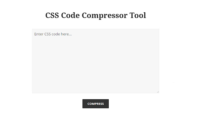 CSS Code Compressor Tool from Chrome web store to be run with OffiDocs Chromium online CSS Code Compressor Tool from Chrome web store to be run with OffiDocs Chromium online