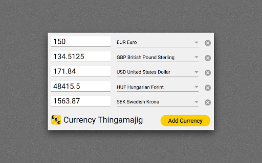 Currency Thingamajig from Chrome web store to be run with OffiDocs Chromium online Currency Thingamajig from Chrome web store to be run with OffiDocs Chromium online