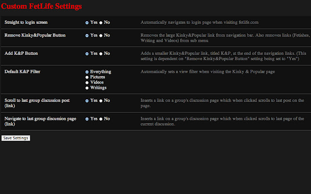 Custom Fetlife from Chrome web store to be run with OffiDocs Chromium online Custom Fetlife from Chrome web store to be run with OffiDocs Chromium online