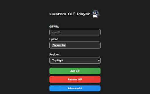 Custom GIF Player from Chrome web store to be run with OffiDocs Chromium online Custom GIF Player from Chrome web store to be run with OffiDocs Chromium online
