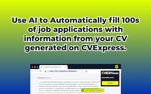 CVExpress Auto Fill from Chrome web store to be run with OffiDocs Chromium online CVExpress Auto Fill from Chrome web store to be run with OffiDocs Chromium online