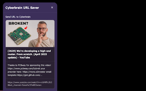 Cyberbrain URL Saver from Chrome web store to be run with OffiDocs Chromium online Cyberbrain URL Saver from Chrome web store to be run with OffiDocs Chromium online
