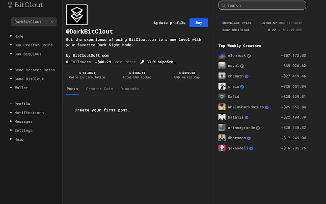DarkBitClout Dark Night Mode for BitClout from Chrome web store to be run with OffiDocs Chromium online DarkBitClout Dark Night Mode for BitClout from Chrome web store to be run with OffiDocs Chromium online