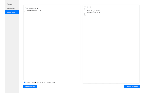 Data Generator powered by AI from Chrome web store to be run with OffiDocs Chromium online Data Generator powered by AI from Chrome web store to be run with OffiDocs Chromium online