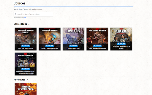 DD Beyond Owned Only from Chrome web store to be run with OffiDocs Chromium online DD Beyond Owned Only from Chrome web store to be run with OffiDocs Chromium online