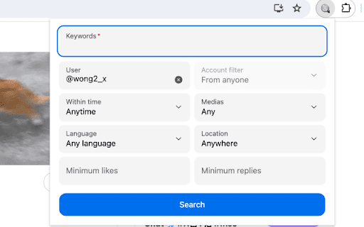 Dead Simple Twitter/X Search from Chrome web store to be run with OffiDocs Chromium online Dead Simple Twitter/X Search from Chrome web store to be run with OffiDocs Chromium online