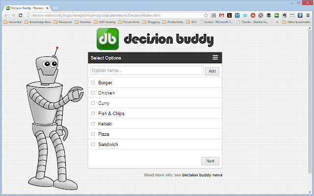 Decision Buddy from Chrome web store to be run with OffiDocs Chromium online Decision Buddy from Chrome web store to be run with OffiDocs Chromium online