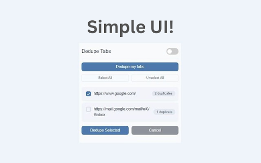 Dedupe Tabs from Chrome web store to be run with OffiDocs Chromium online Dedupe Tabs from Chrome web store to be run with OffiDocs Chromium online