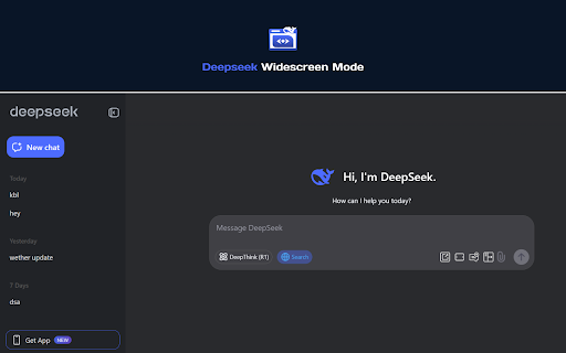 Deepseek Widescreen Mode from Chrome web store to be run with OffiDocs Chromium online Deepseek Widescreen Mode from Chrome web store to be run with OffiDocs Chromium online