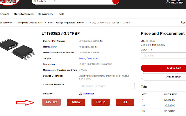 Digikey search helper from Chrome web store to be run with OffiDocs Chromium online Digikey search helper from Chrome web store to be run with OffiDocs Chromium online
