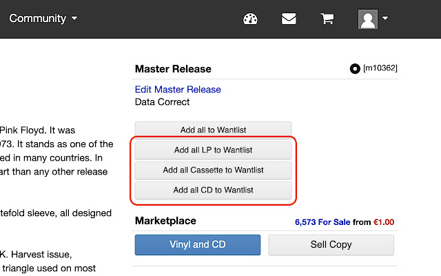 Discogs: Add All from Chrome web store to be run with OffiDocs Chromium online Discogs: Add All from Chrome web store to be run with OffiDocs Chromium online