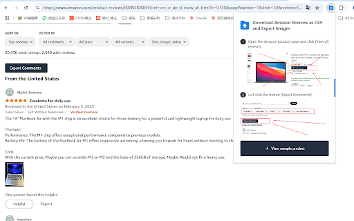Download Amazon Reviews as CSV and Export Images from Chrome web store to be run with OffiDocs Chromium online Download Amazon Reviews as CSV and Export Images from Chrome web store to be run with OffiDocs Chromium online