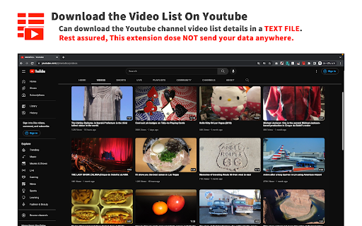 Download the Video List On Youtube from Chrome web store to be run with OffiDocs Chromium online Download the Video List On Youtube from Chrome web store to be run with OffiDocs Chromium online
