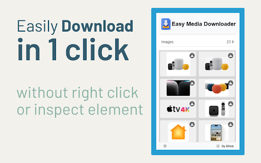 Easy Media Downloader by Bliink from Chrome web store to be run with OffiDocs Chromium online Easy Media Downloader by Bliink from Chrome web store to be run with OffiDocs Chromium online