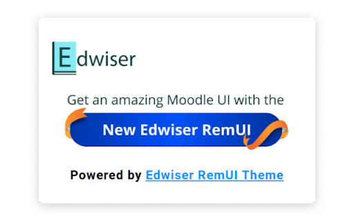 Edwiser Switch Theme for Moodle from Chrome web store to be run with OffiDocs Chromium online Edwiser Switch Theme for Moodle from Chrome web store to be run with OffiDocs Chromium online