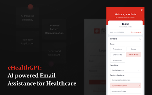 eHealthGPT beta from Chrome web store to be run with OffiDocs Chromium online eHealthGPT beta from Chrome web store to be run with OffiDocs Chromium online