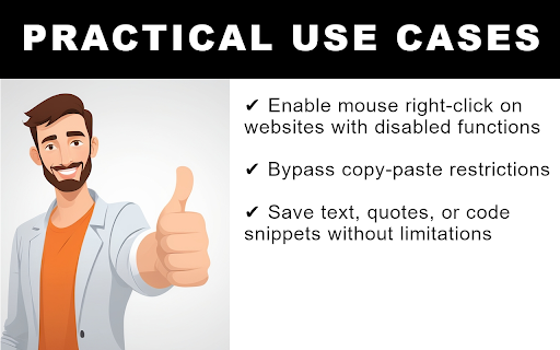Enable Mouse Right Click to Copy Protected Text from Chrome web store to be run with OffiDocs Chromium online Enable Mouse Right Click to Copy Protected Text from Chrome web store to be run with OffiDocs Chromium online