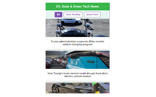 EV Solar Rooftop News (Multi Category) from Chrome web store to be run with OffiDocs Chromium online EV Solar Rooftop News (Multi Category) from Chrome web store to be run with OffiDocs Chromium online
