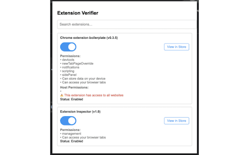 Extension Verifier from Chrome web store to be run with OffiDocs Chromium online Extension Verifier from Chrome web store to be run with OffiDocs Chromium online