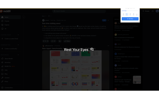 Eye Rest Reminder from Chrome web store to be run with OffiDocs Chromium online Eye Rest Reminder from Chrome web store to be run with OffiDocs Chromium online