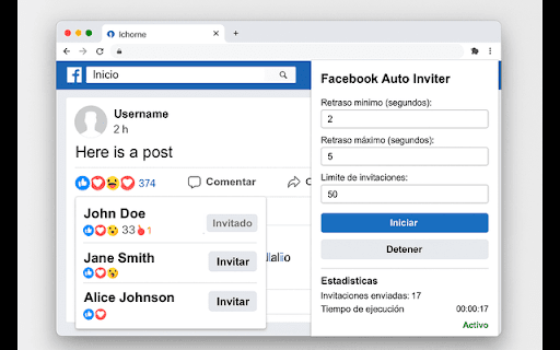 Facebook Auto Inviter from Chrome web store to be run with OffiDocs Chromium online Facebook Auto Inviter from Chrome web store to be run with OffiDocs Chromium online
