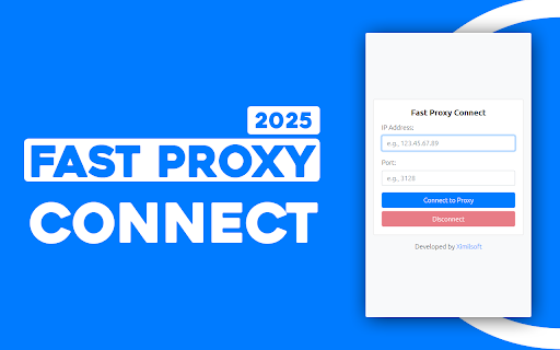 Fast Proxy Connect from Chrome web store to be run with OffiDocs Chromium online Fast Proxy Connect from Chrome web store to be run with OffiDocs Chromium online