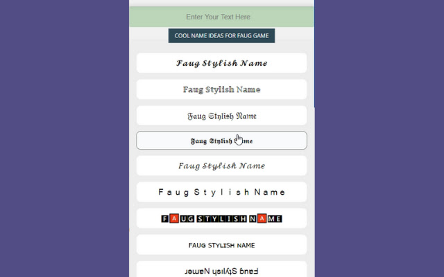 FAUG Stylish Text Generator from Chrome web store to be run with OffiDocs Chromium online FAUG Stylish Text Generator from Chrome web store to be run with OffiDocs Chromium online