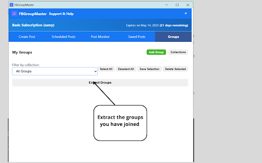 FBGroupMaster from Chrome web store to be run with OffiDocs Chromium online FBGroupMaster from Chrome web store to be run with OffiDocs Chromium online